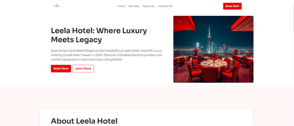 Leela hotel website